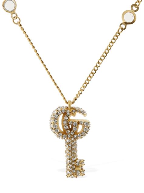 gucci double g with pearls key ring|Gucci locket necklace.